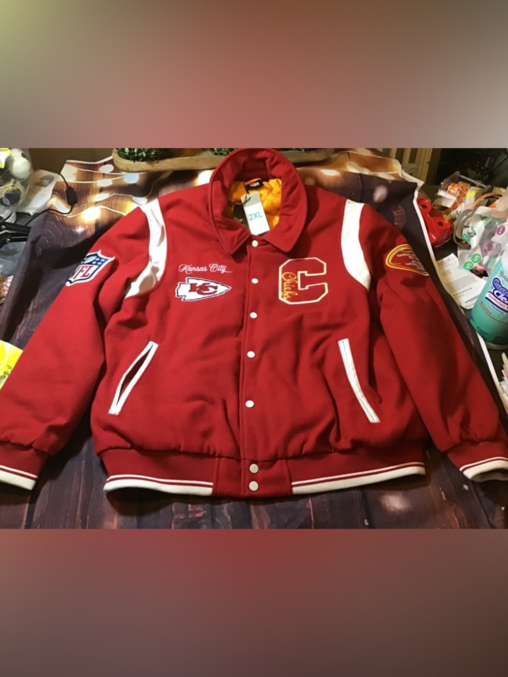 Kansas City chiefs varsity jacket Primark size 2XL -NWT